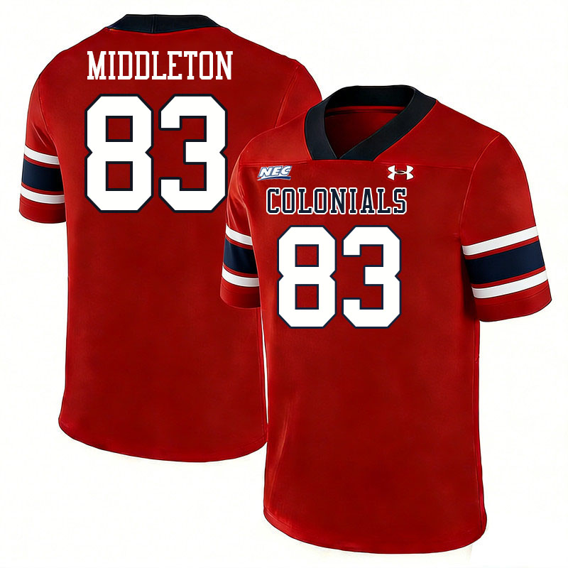 Robert Morris Colonials #83 Chaz Middleton College Football Jerseys,Uniforms Stitched-Red
